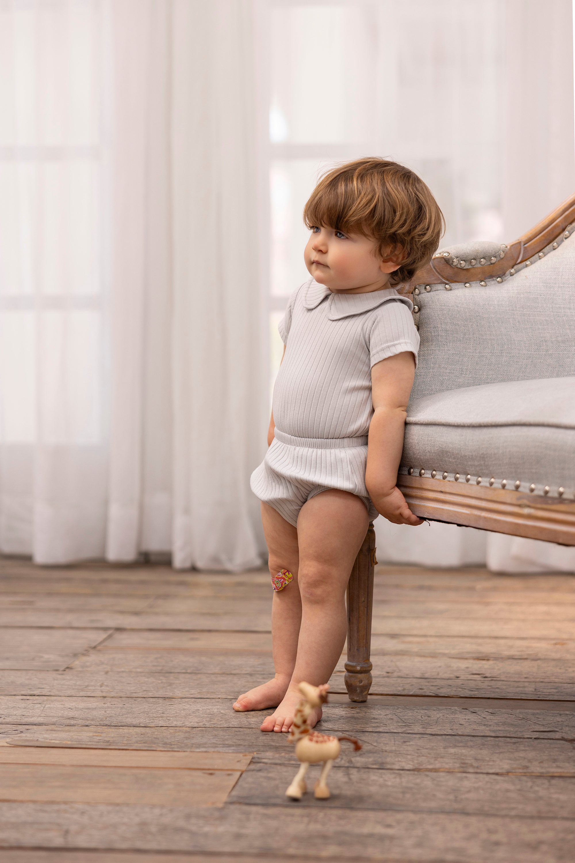 Boys Short Sleeve Round Collar Neck Onesie