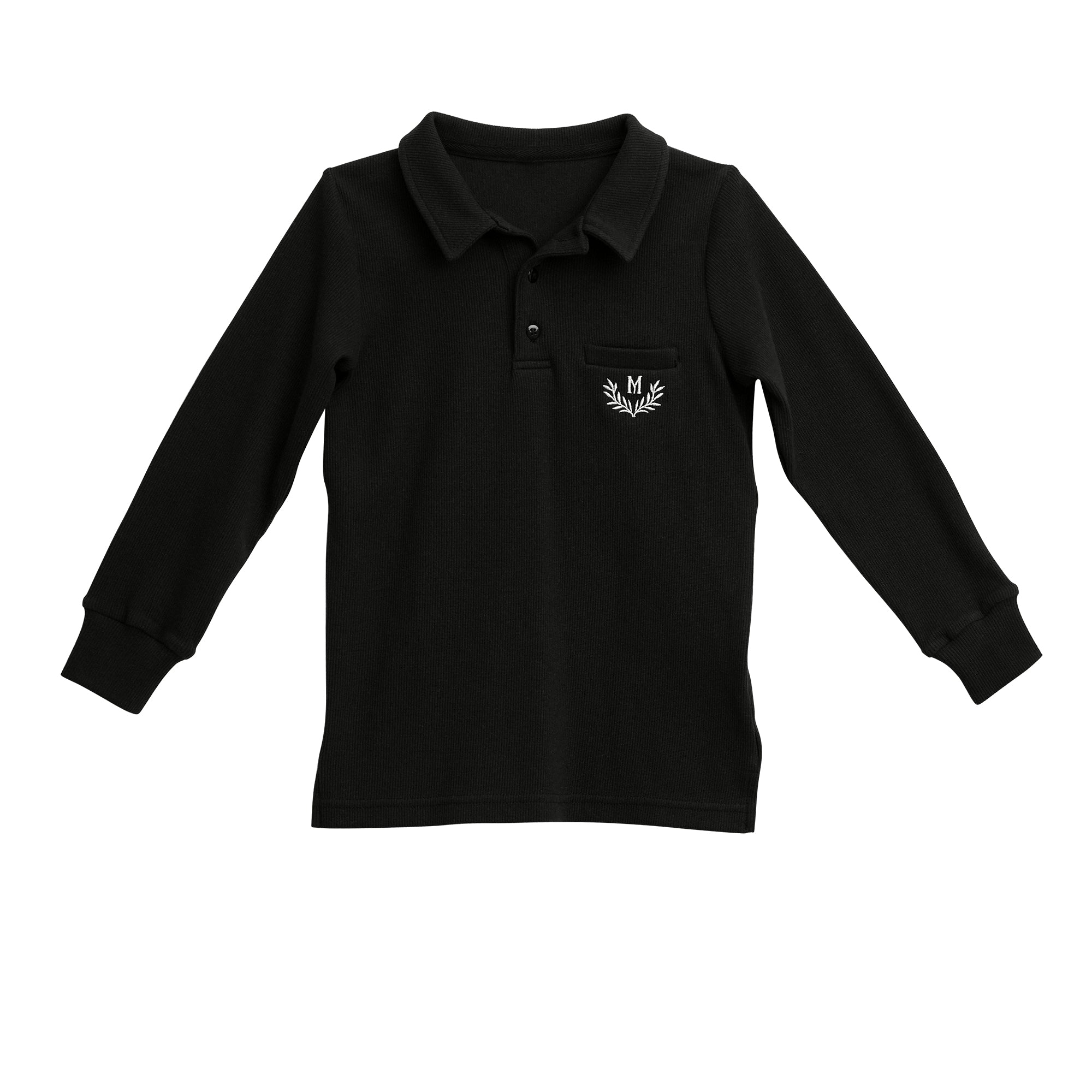 Basic Boys Knit Stretch Polo Long Sleeve Shirt