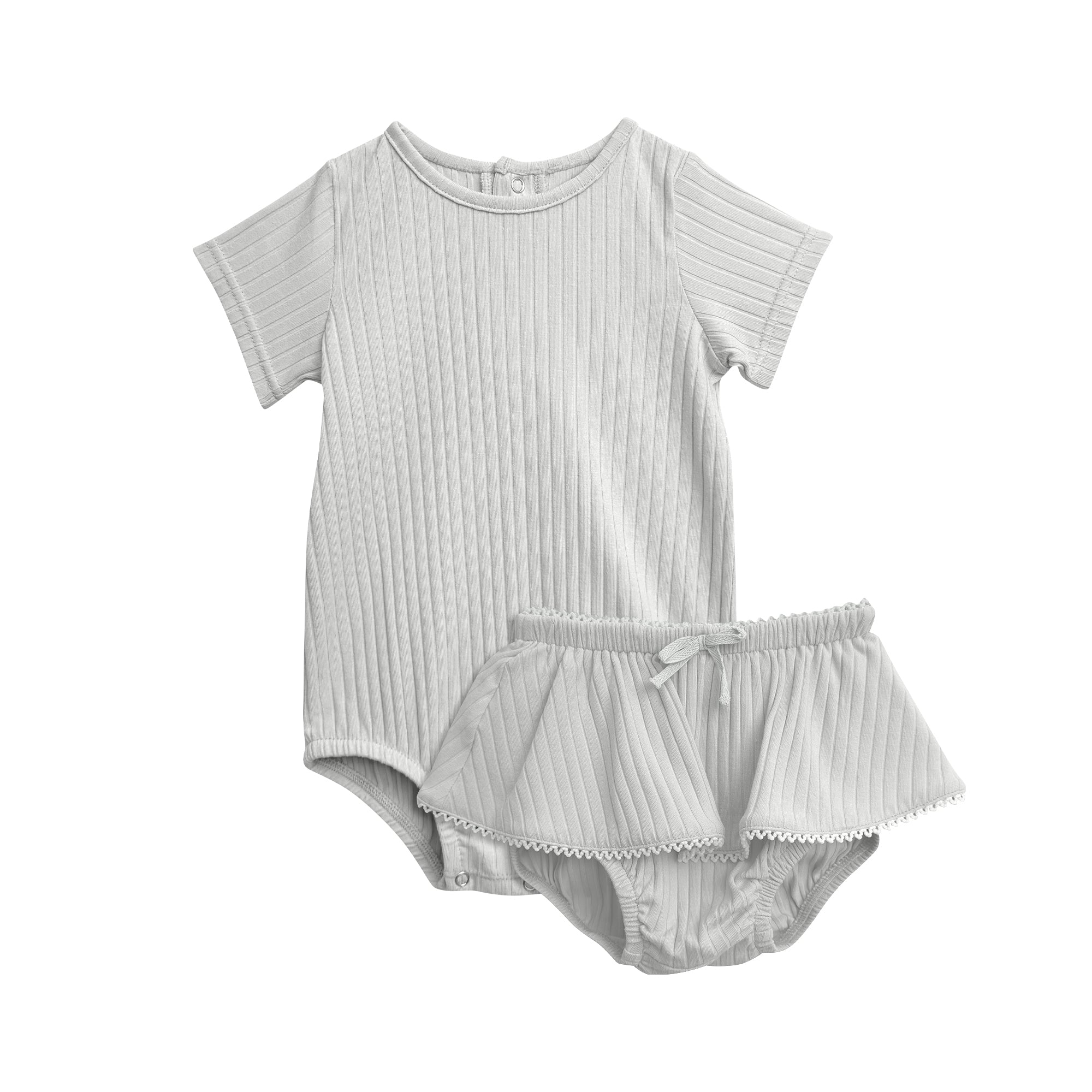 Girls Short Sleeve Onesie Bloomer Skirt Set