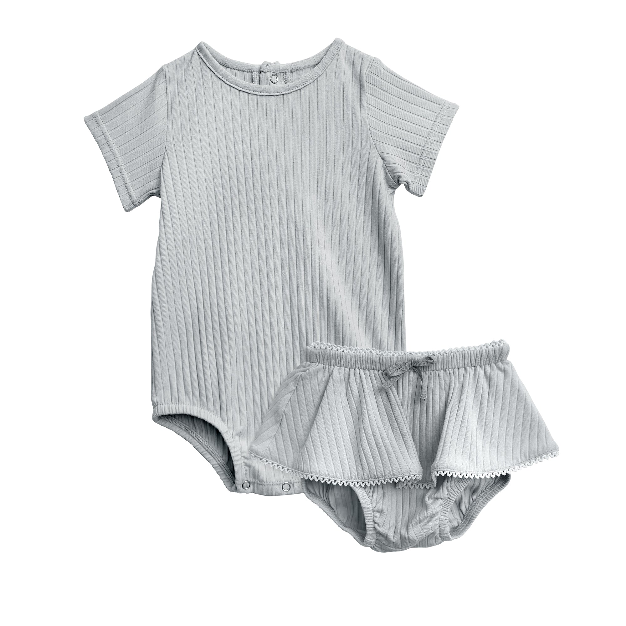 Girls Short Sleeve Onesie Bloomer Skirt Set