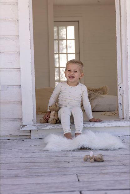 Bird Print Loungewear Pants: Baby’s Breath