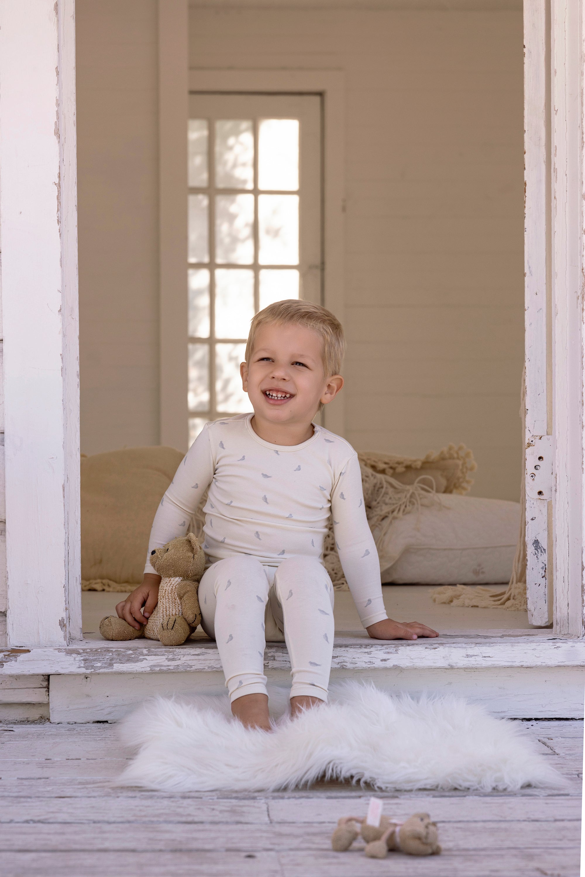 Bird Print Loungewear Set: Baby’s Breath