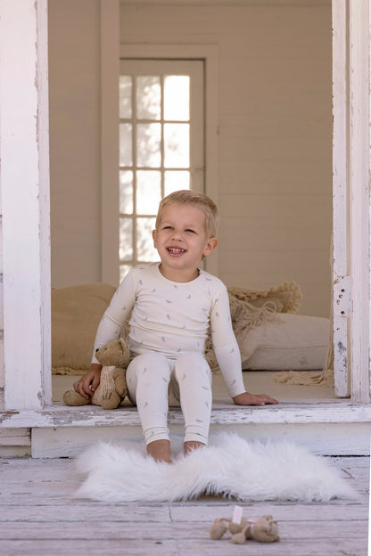 Bird Print Loungewear Set: Baby’s Breath