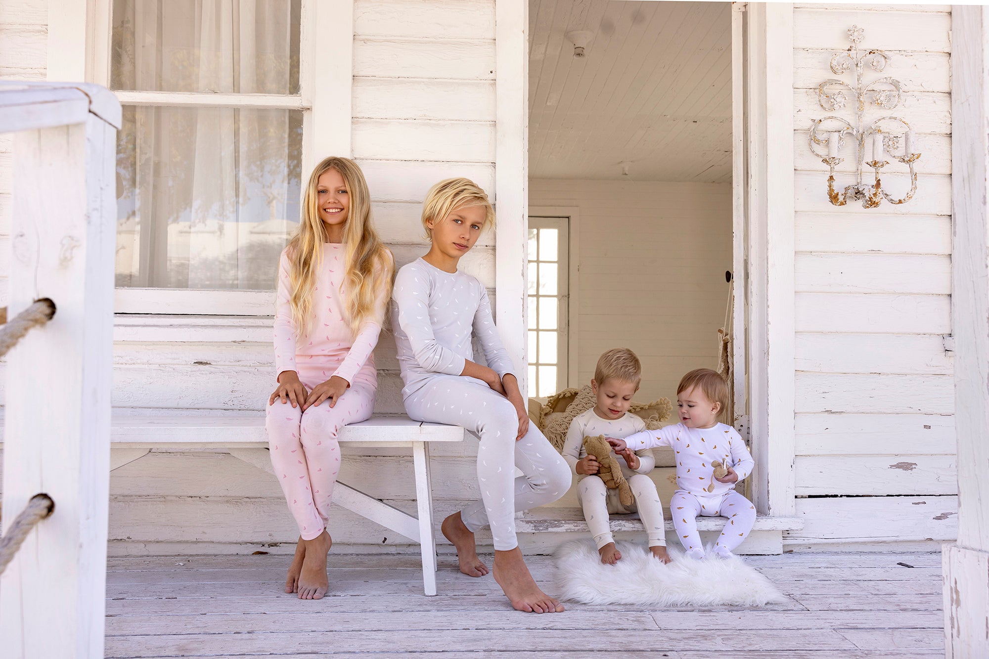 Bird Print Loungewear Set: Baby’s Breath