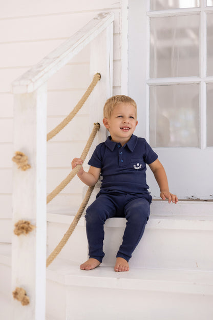 Basic Boys Knit Stretch Polo Short Sleeve Shirt
