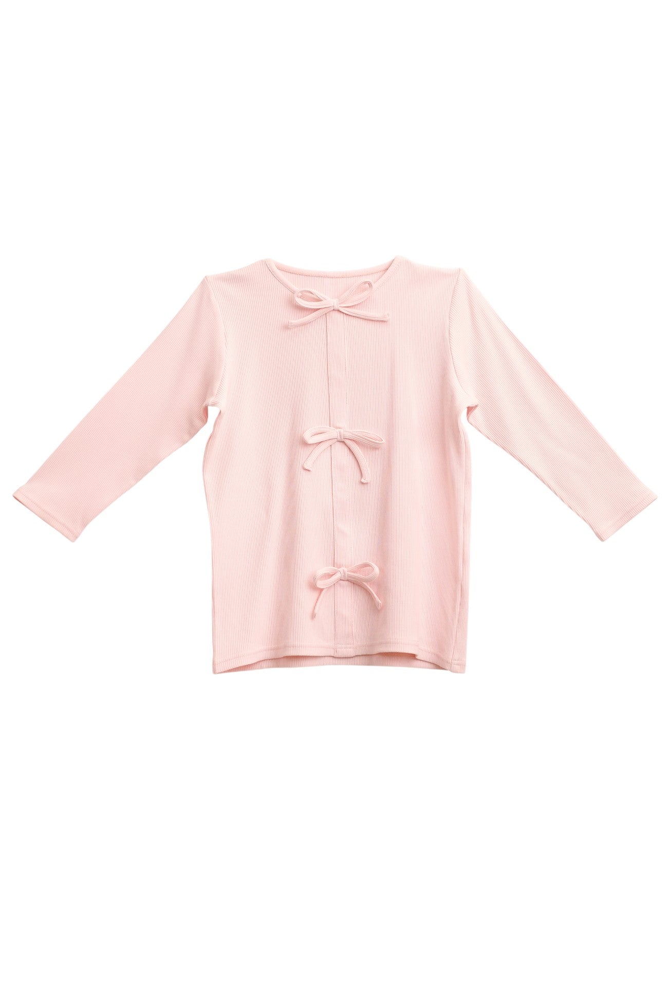 Ribbed Bow Shirt 3/4