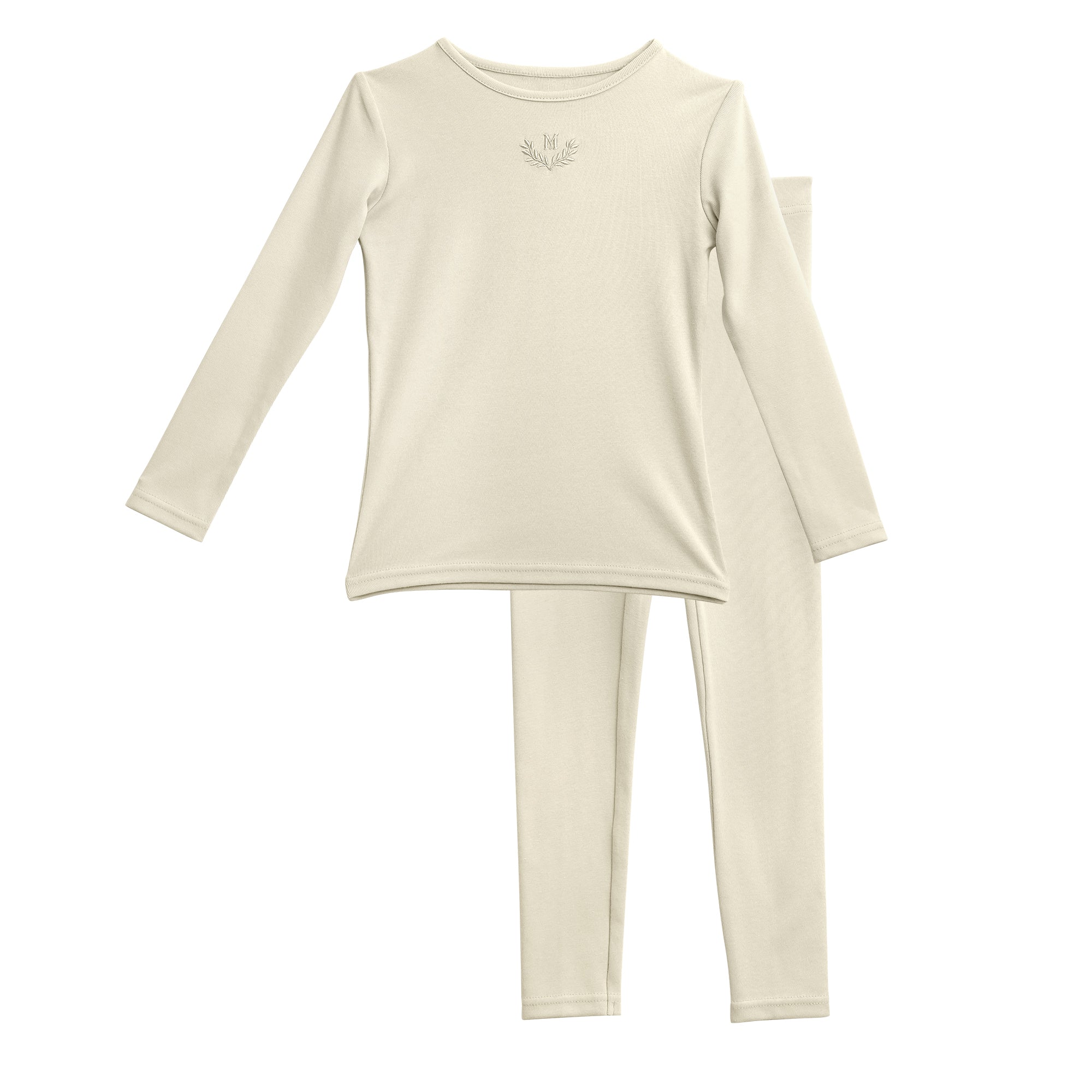 Leaf Embroidered Loungewear Set: Baby’s Breath