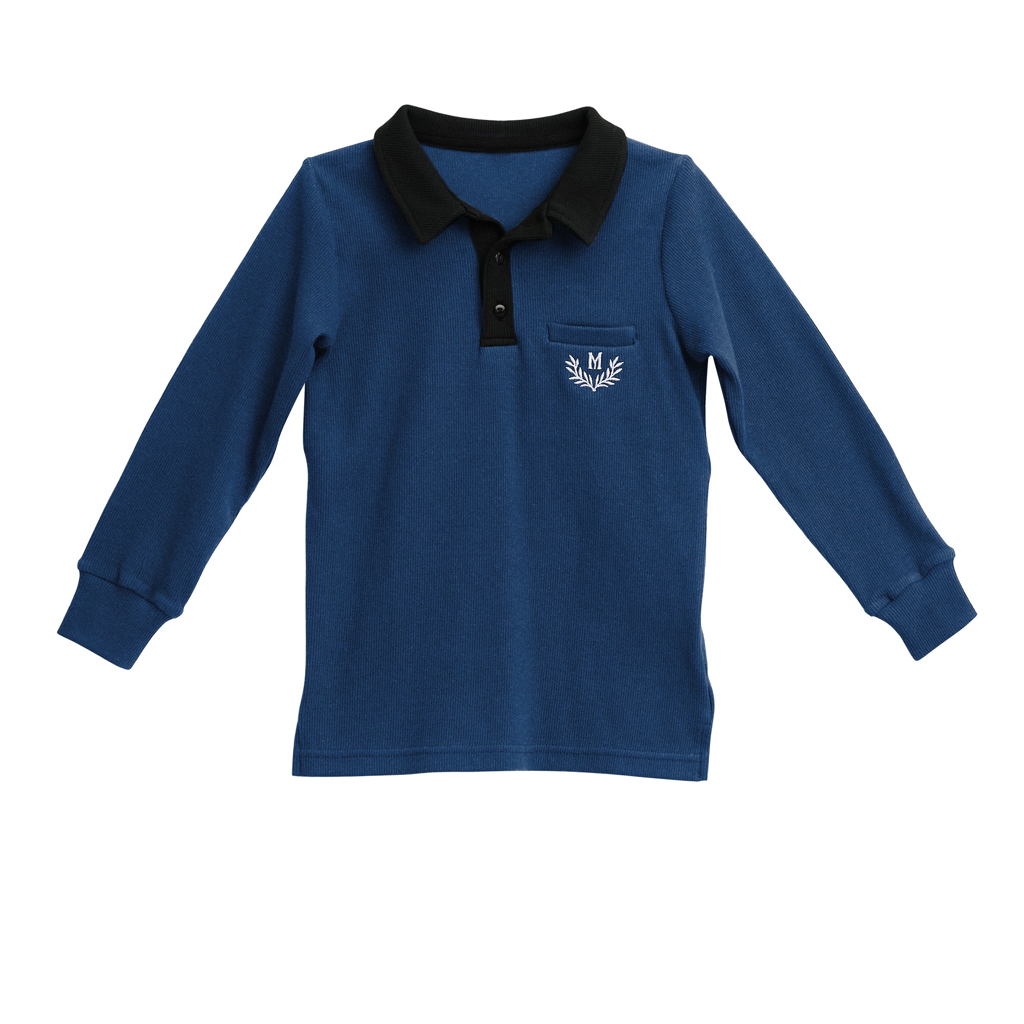 Basic Boys Knit Stretch Polo Long Sleeve Shirt