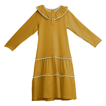 Ruffle Collar Drop Waist Dress