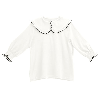 Oversized Round Collar Long Sleeve Shirt