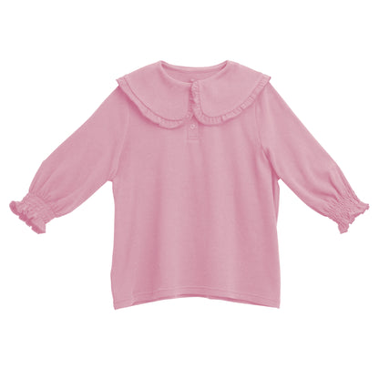 Oversized Round Collar Long Sleeve Shirt